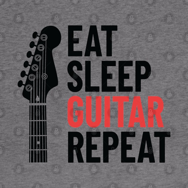 Eat Sleep Guitar Repeat Electric Guitar Headstock Light Theme by nightsworthy